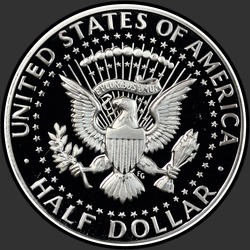 реверс 50¢ (half) 1969 "الولايات المتحدة الأمريكية - 50 سنتا (نصف الدولار) / 1969 - S إثبات"