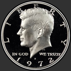аверс 50¢ (half) 1972 "संयुक्त राज्य अमरीका - 50 सेंट (आधा डॉलर) / 1972 - सबूत"