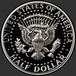 реверс 50¢ (half) 1972 "ABD - 50 Cents (Half Dollar) / 1972 - S Kanıtı"