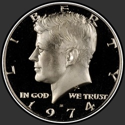 аверс 50¢ (half) 1974 "USA - 50 Cents (Half Dollar) / 1974 - S Proof"