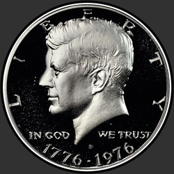 аверс 50¢ (half) 1976 "USA  -  50セント（50セント硬貨）/ 1976  -  { "_"： "シルバーのPr"}"