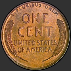 реверс 1¢ (penny) 1919 "USA - 1 Cent / 1919 - D"