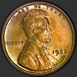 аверс 1¢ (penny) 1923 "USA - 1 sent / 1923 - P"