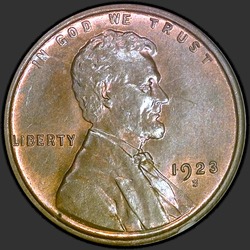 аверс 1¢ (penny) 1923 "미국 - 1 센트 / 1923 - S"