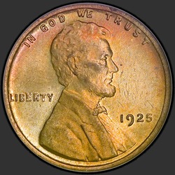 аверс 1¢ (penny) 1925 "संयुक्त राज्य अमरीका - 1 प्रतिशत / 1925 - पी"