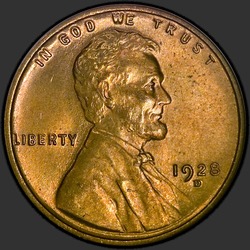 аверс 1¢ (penny) 1928 "EUA - 1 Cent / 1928 - D"