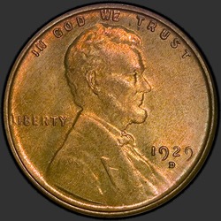 аверс 1¢ (penny) 1929 "ASV - 1 Cent / 1929 - D"
