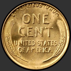 реверс 1¢ (penny) 1937 "EUA - 1 Cent / 1937 - S"