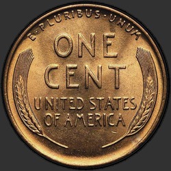 реверс 1¢ (penny) 1938 "USA - 1 Cent / 1938 - Lincoln Cents, Wheat Reverse 1938"
