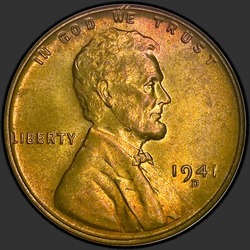 аверс 1¢ (penny) 1941 "САД - 1 цент / 1941 - Д"