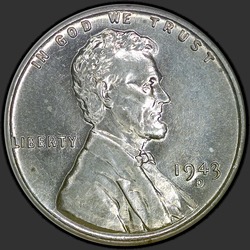 аверс 1¢ (penny) 1943 "ZDA - 1 Cent / 1943 - D"