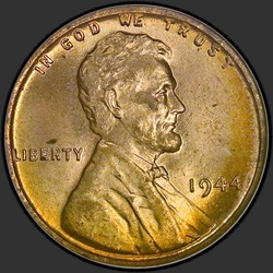 аверс 1¢ (penny) 1944 "USA  -  1セント/ 1944  -  P"