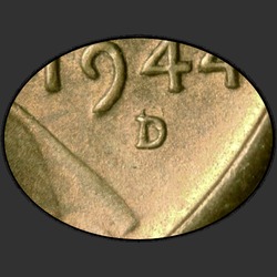 аверс 1¢ (penny) 1944 "САД - 1 цент / 1944 - Д / С МСРБ"