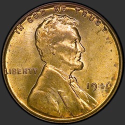 аверс 1¢ (penny) 1946 "États-Unis - 1 Cent / 1946 - P"