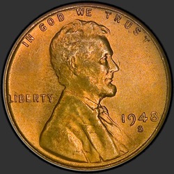аверс 1¢ (penny) 1948 "USA  -  1セント/ 1948  -  S"