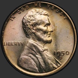 аверс 1¢ (пенни) 1950 "США - 1 Cent / 1950 - D"