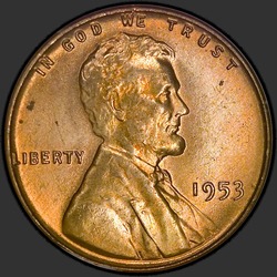 аверс 1¢ (пенни) 1953 "США - 1 Cent / 1953 - P"