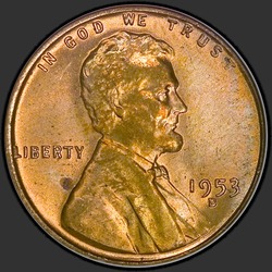 аверс 1¢ (penny) 1953 "USA  -  1セント/ 1953  -  D"