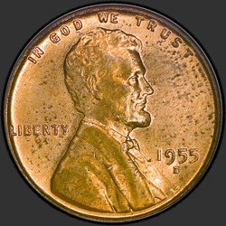 аверс 1¢ (penny) 1955 "ამერიკის შეერთებული შტატები - 1 Cent / 1955 - D"