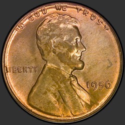 аверс 1¢ (penny) 1956 "ABD - 1 Cent / 1956 - P"