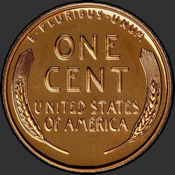 реверс 1¢ (penny) 1958 "EUA - 1 Cent / 1958 - Prova"
