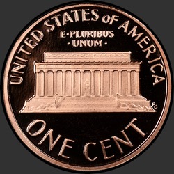 реверс 1¢ (пенни) 1986 "США - 1 Cent / 1986 - S PROOF"