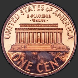 реверс 1¢ (penny) 1990 "USA - 1 Cent / 1990 - Proof"