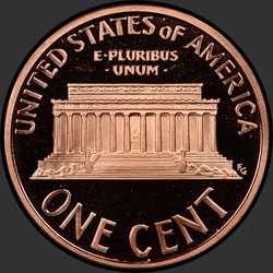 реверс 1¢ (penny) 1993 "EUA - 1 Cent / 1993 - S Proof"