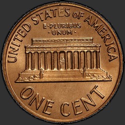 реверс 1¢ (пенни) 1972 "США - 1 Cent / 1972 - D"