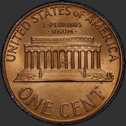реверс 1¢ (penny) 1973 "EUA - 1 Cent / 1973 - D"