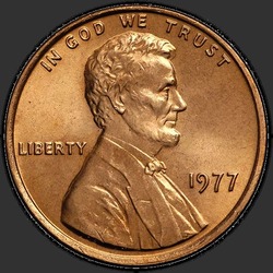аверс 1¢ (penny) 1977 "USA  -  1セント/ 1977  -  P"