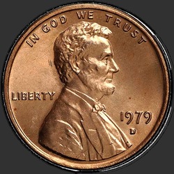 аверс 1¢ (penny) 1979 "USA  -  1セント/ 1979  -  D"