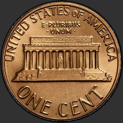 реверс 1¢ (penny) 1984 "USA  -  1セント/ 1984  -  D"