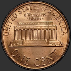 реверс 1¢ (penny) 1987 "EUA - 1 Cent / 1987 - D"