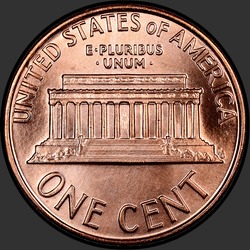 реверс 1¢ (penny) 1988 "EUA - 1 Cent / 1988 - D"