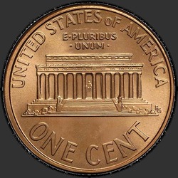 реверс 1¢ (penny) 1995 "USA  -  1セント/ 1995  -  P"