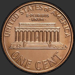 реверс 1¢ (penny) 1996 "USA  -  1セント/ 1996  -  D"