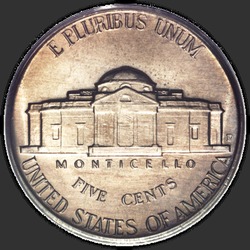 реверс 5¢ (nickel) 1958 "USA - 5 centů / 1958 - D"