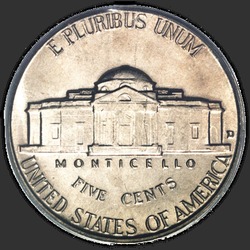реверс 5¢ (никель) 1959 "USA - 5 Cents / 1959 - D"