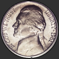 аверс 5¢ (никель) 1961 "США - 5 Cents / 1961 - P"