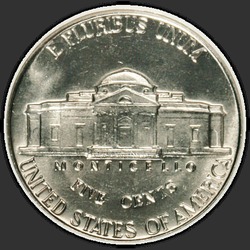 реверс 5¢ (nickel) 1962 "EUA - 5 cêntimos / 1962 - P"