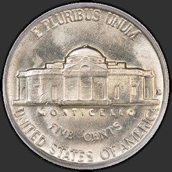 реверс 5¢ (nickel) 1964 "EUA - 5 cêntimos / 1964 - D"