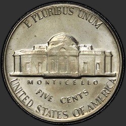 реверс 5¢ (nickel) 1968 "USA - 5 centesimi / 1968 - D"