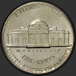 реверс 5¢ (nickel) 1971 "USA  -  5セント/ 1971  -  P"