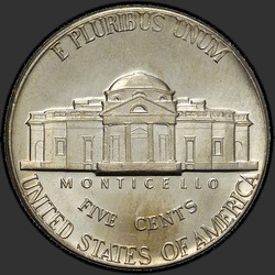 реверс 5¢ (nickel) 1971 "USA  -  5セント/ 1971  -  D"