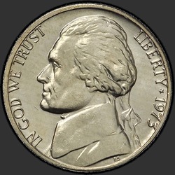 аверс 5¢ (никель) 1973 "США - 5 Cents / 1973 - P"