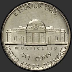 реверс 5¢ (никель) 1973 "USA - 5 Cents / 1973 - P"