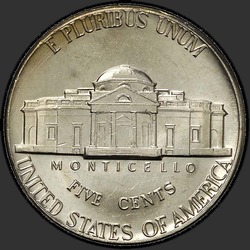 реверс 5¢ (никель) 1973 "США - 5 Cents / 1973 - D"