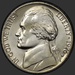 аверс 5¢ (никель) 1976 "USA - 5 Cents / 1976 - D"