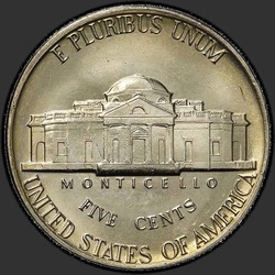 реверс 5¢ (nickel) 1977 "USA - 5 cent / 1977 - P"